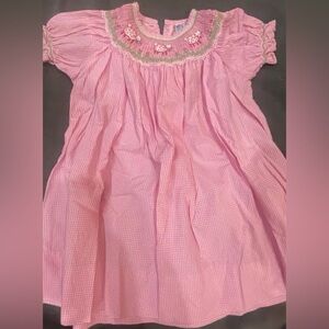 Easter - Pink Gingham Smocked Dress